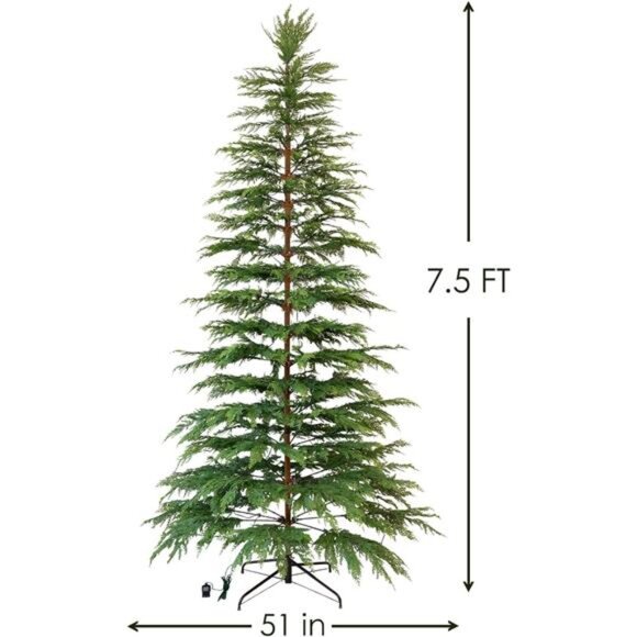 Christmas Decorations - 7.5 Ft Pre-Lit Twinkle Christmas Cypress Tree - - Picture 3 of 7